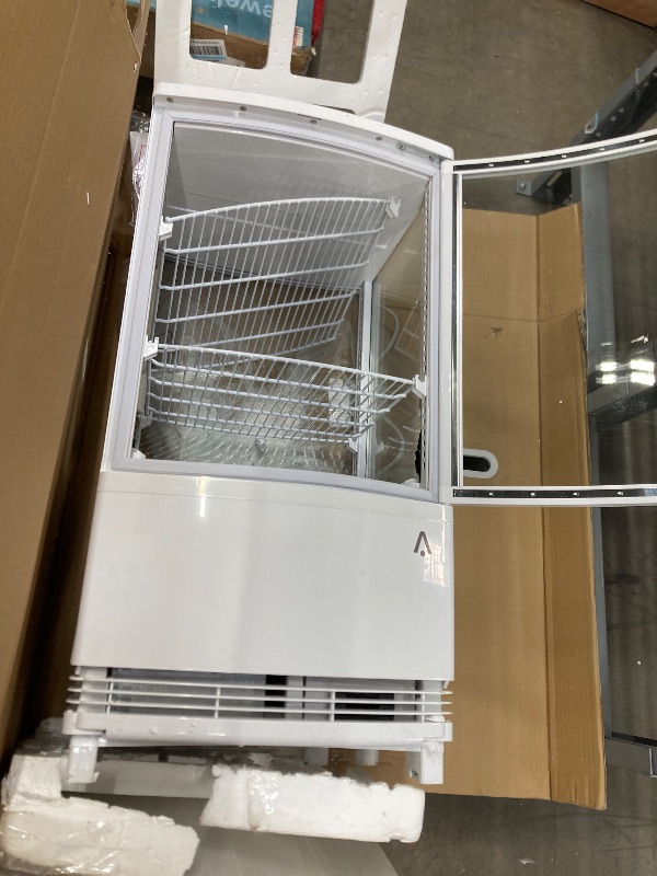 Photo 1 of ***SHELF CLIP MAY BE MISSING OR BROKEN***PeakPursuit Commercial Refrigerator 8.8 Cu.ft, Upright Beverage Display Cooler with Glass Door, LED Lighting, Adjustable Shelves, Casters, Merchandiser Fridge for Cafe, Bar, Retail, White***SHELF CLIP MAY BE MISSIN