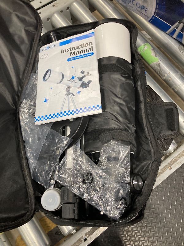 Photo 1 of **HAS SOME SCRATCHES***Telescope for Kids & Adults - 70mm Aperture 500mm AZ Mount Fully Multi-Coated Optics Astronomical refracting Portable Telescopes, with Tripod Phone Adapter, Carrying Bag, Remote Control White