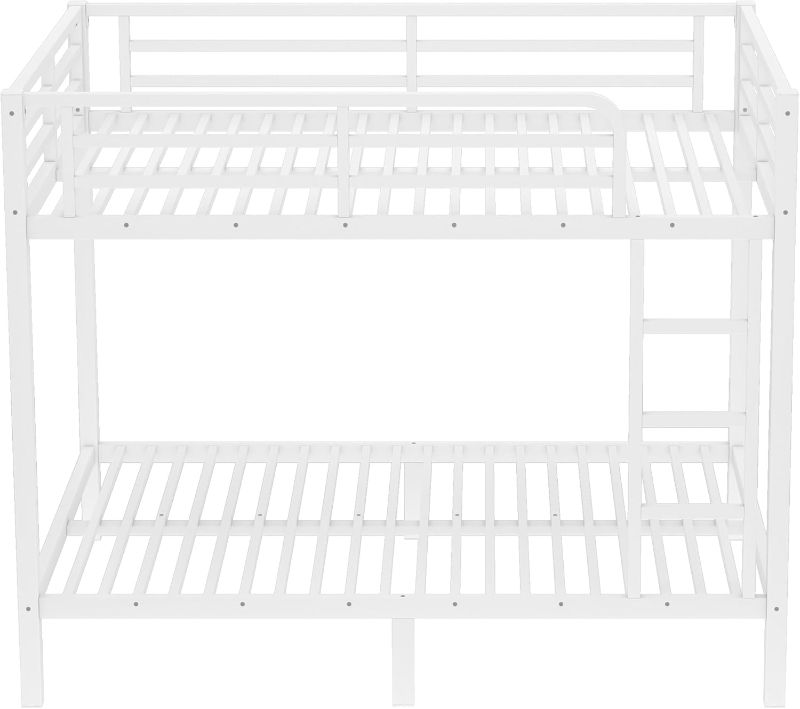 Photo 1 of **BOX 2 OF 2 ONLY/INCOMPLETE SET***Full Over Full Bunk Bed with Build in Ladder, Heavy Duty Bunk Beds with Full Length Guardrail, Easy Assemble, Mattress Not Included, White