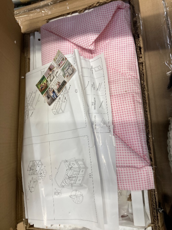 Photo 1 of **NO HARDWARE**Badger Basket Doll Crib with Bedding, Storage Baskets, Mobile & Personalization Kit - Ideal Nursery Set for Dolls Up to 22 Inches, Best for Doll Accessories & Playtime - White/Pink