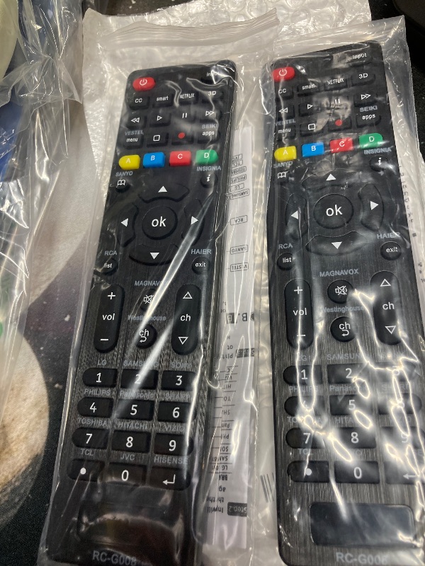 Photo 1 of (Pack of 2) Universal TV Remote Control Replacement for TCL, Samsung, Insignia, LG, Hisense, Sony, Philips, Vizio, Sharp, Panasonic, Sanyo and Other Brands LCD LED 3D HDTV Smart TV Remote