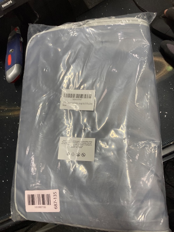 Photo 1 of 10 Set Compression Packing Cubes, Lightweight Travel Essentials, Stretchable Expandable Storage Bags, Compression Bags for Travel Accessories Luggage Storage Set (10 Pcs, Grey)