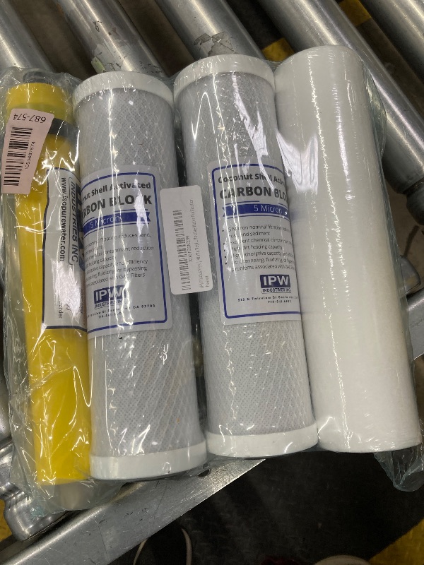 Photo 1 of ***(MISSING PART -SELLING AS IS*** Watts Replacement Reverse Osmosis Water Filter Set for WP5-50 RO Water Filtration System (Carbon Block, Sediment Filter, and RO Membrane) Cartridges for Effective Water Purification