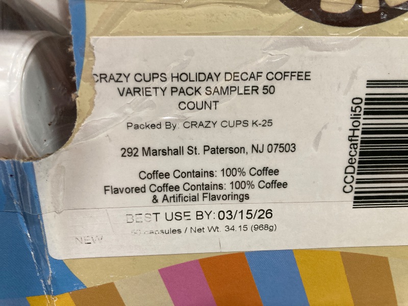 Photo 1 of ***DECAF***Crazy Cups Decaf Christmas Coffee Pods – Holiday Flavored Sampler for Keurig K Cup Brewers, 50 Count - Great Holiday Gift***DECAF***