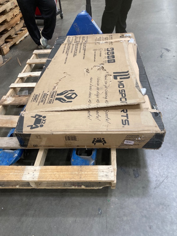 Photo 1 of ***It's used, it's unknown if any parts are missing, and it has a small tear in the middle****MD Sports 5 Ft. Air Hockey Table with Electronic Scorer and Pusher and Puck Set