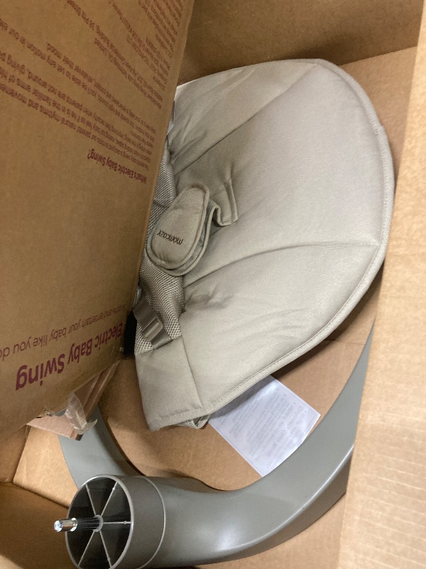 Photo 1 of **It's used, it's missing a part, and it's unknown if it works 100%.*****Momcozy 2-in-1 Electric Baby Swing, Dual-Arm Support System & Parent-Inspired Motions, Convertible to Toddler Seat up to 66 lbs, Adjustable Height, Lightweight, Khaki