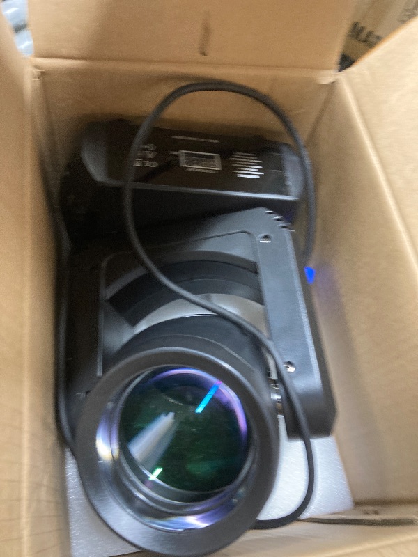 Photo 1 of **It's used, it's missing a part, and it's unknown if it works 100%.***DJXFLI 150W Moving Head DJ Lights LED Stage Light Mini Beam Spot 8 Gobos 8 Colors Stage Lighting DMX 512 12CH with Sound Activated for Wedding Live Show Disco Events Party(150W, 1)