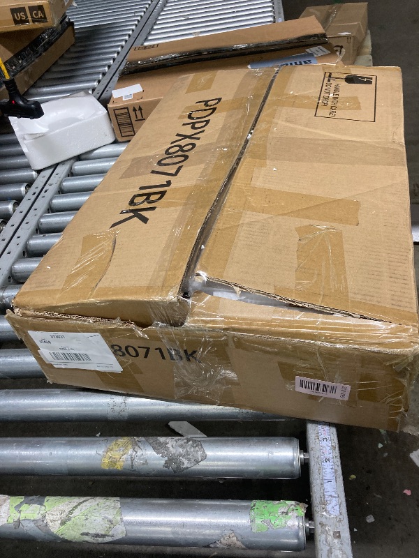 Photo 1 of ***It's used, it's missing a part, and it's unknown if it works 100%.******RowyPoey Farmhouse Record Player Stand, 3 Tier Turntable Stand with Vinyl Record Storage ,Wood Record Holder Cabinet Dispaly Shelf for Living Room,Bedroom,Office,Black