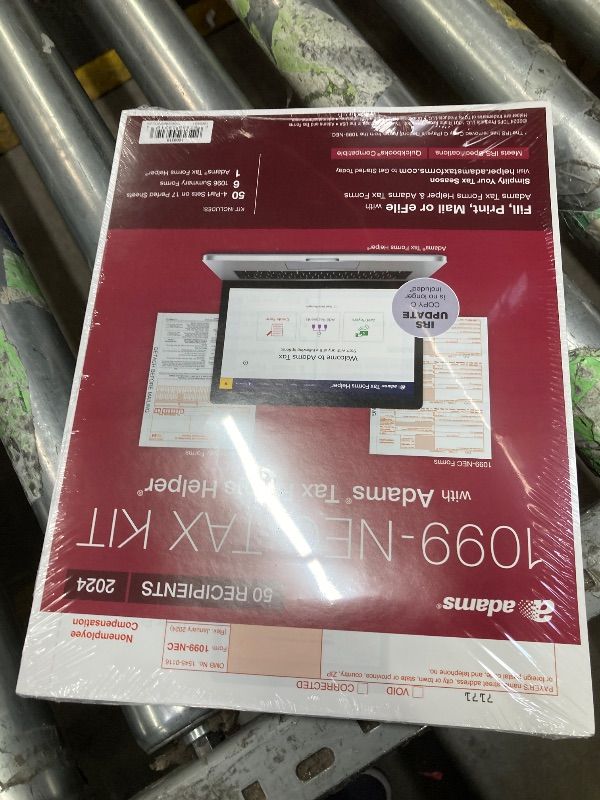 Photo 1 of Adams 2024 1099 NEC Tax Forms Kit for 30 Recipients, 4-Part 1099 Forms, 3 1096 Forms, Self Seal Envelopes, Access to Adams Tax Forms Helper (1009317)