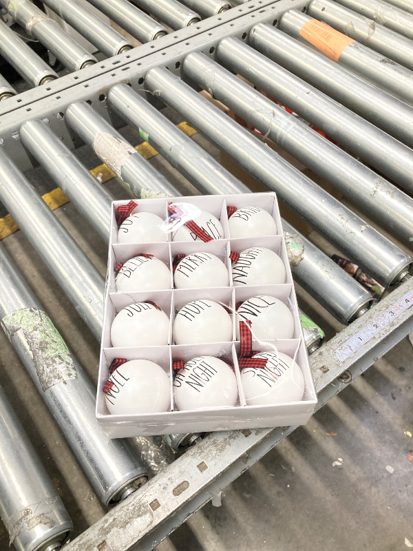 Photo 1 of 12 PCS Christmas Balls Ornaments Set, 2.36'' Shatterproof White Bulbs with Buffalo Plaid Bows, Well-Crafted Farmhouse Christmas Tree Decorations Balls, Plaid Christmas Ornaments for Tree Decor