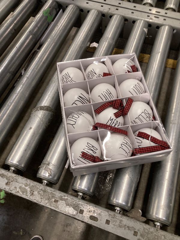 Photo 1 of 12 PCS Christmas Balls Ornaments Set, 2.36'' Shatterproof White Bulbs with Buffalo Plaid Bows, Well-Crafted Farmhouse Christmas Tree Decorations Balls, Plaid Christmas Ornaments for Tree Decor