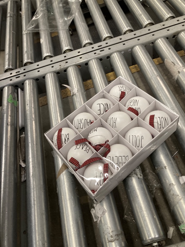 Photo 1 of 12 PCS Christmas Balls Ornaments Set, 2.36'' Shatterproof White Bulbs with Buffalo Plaid Bows, Well-Crafted Farmhouse Christmas Tree Decorations Balls, Plaid Christmas Ornaments for Tree Decor