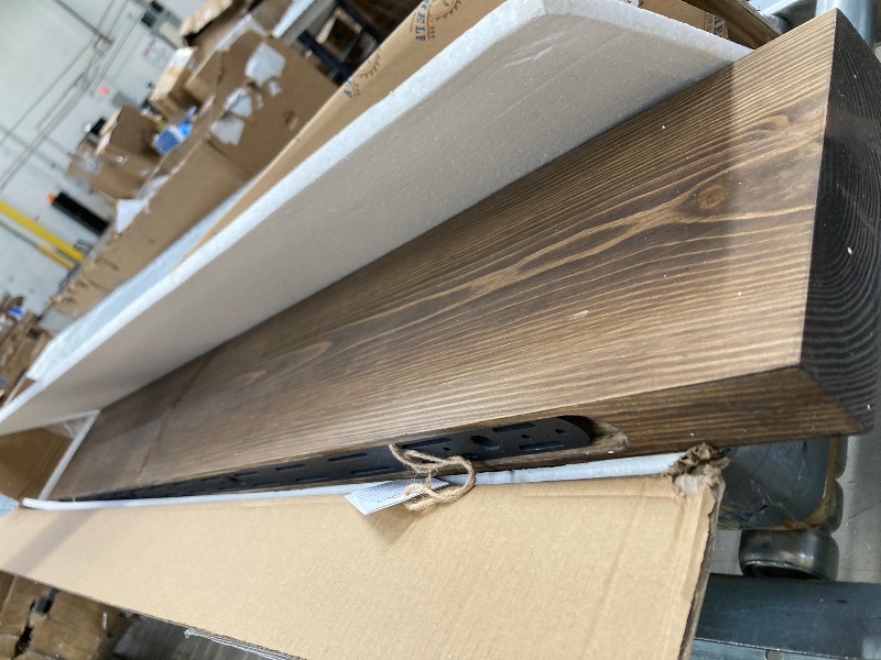 Photo 1 of ***NO HARDWARE INCLUDED***XWNE Walnut Floating Shelves 60 inch Long for Wall,Heavy Duty Rustic Wood Wall Mounted Shelves for Living Room Kitchen 8-inch deep Set of 1,with Sturdy Metal Hidden Bracket***NO HARDWARE INCLUDED***