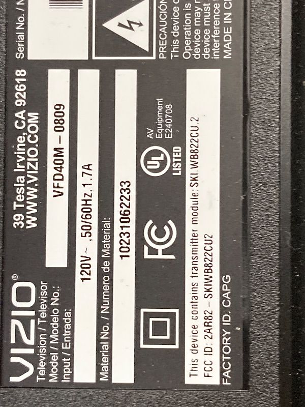 Photo 1 of **NOT RETURNABLE*NOT REFUNDABLE*PARTS ONLY*DOES NOT WORK***VIZIO 40-inch Full HD 1080p Smart TV with DTS Virtual: X, Alexa Compatibility, Google Cast Built-in, Bluetooth Headphone Capable, (VFD40M-08 New)**NOT RETURNABLE*NOT REFUNDABLE*PARTS ONLY*DOES NOT