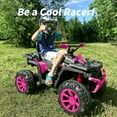 View 1 of **DAMAGED AND MISSING PARTS***Hikiddo Kids ATV 4-Wheeler, 24 Volt 4WD Ride On Toys for Big Kids w/ 2 Seater, 4x200W Motor, 5.6Mph Max Speed - Rose Pink