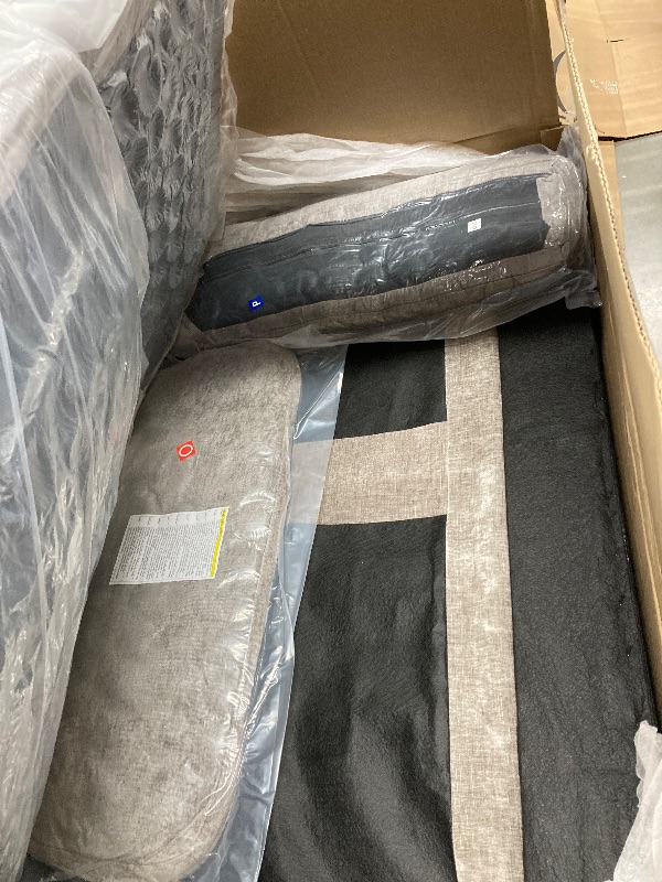 Photo 1 of **incomplete, missing parts
**VINGLI 110' U-Shaped Sectional Couch with Two Chaise, Affordable Small Sofa with 4 Seats, Chenille Fabric Comfy Couches for Living Room, Dark Grey