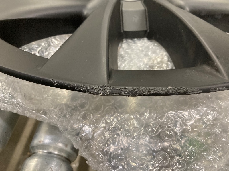 Photo 1 of **CHIPS AND CRACKS ON CAPS-SEE PICS***BASENOR Tesla Model 3 Wheel Cover 18 Inch Hubcaps Wheel Hub Caps OEM Rim Protectors Replacement Matte Black Exterior Accessories Performance (Set of 4) for 2017-2023 (Not Fit 2024 2025 Model 3)