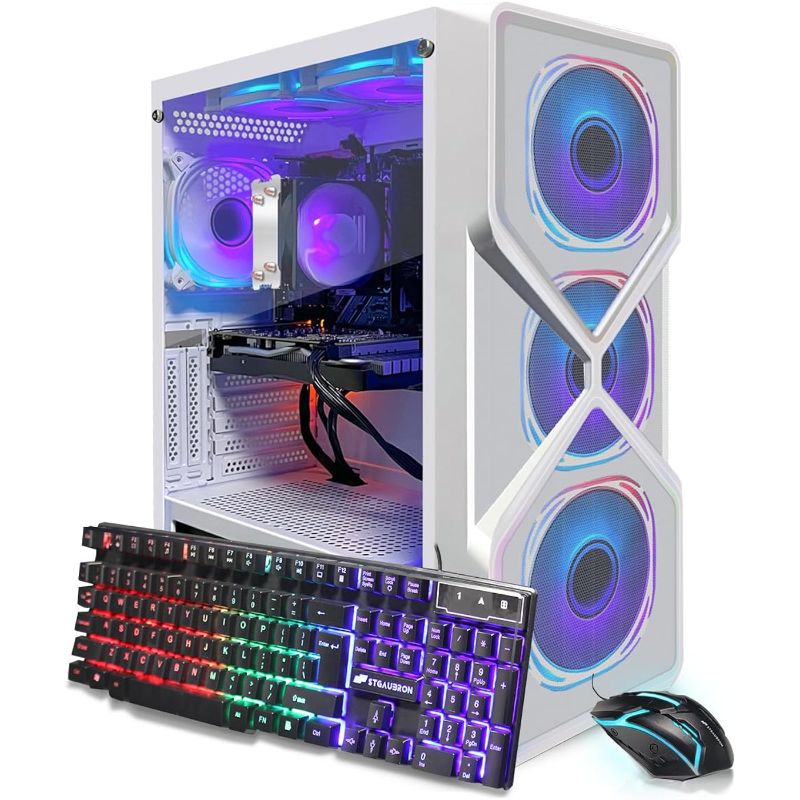Photo 1 of **more pieces are missing**STGAubron Gaming PC Desktop Computer, Intel Core i7 up to 3.9GHz, Radeon RX 580 8G, 16G RAM, 512G SSD, WiFi 6, BT 5.0, RGB Fan x6, Windows 11 Home