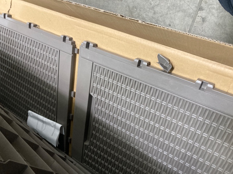 Photo 1 of ***THERE IS A BROKEN PIECE IN PIC THAT CAME OFF OF SOMEWHERE***BiFanuo 100 Gallon Resin Deck Box, Lockable Outdoor Storage Container, Water Resistant for Patio Cushions***THERE IS A BROKEN PIECE IN PIC THAT CAME OFF OF SOMEWHERE**