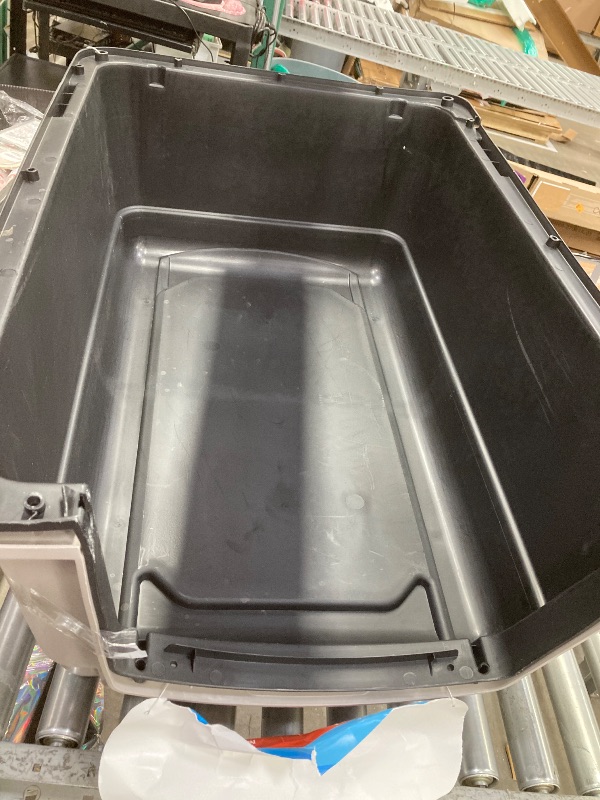 Photo 1 of **HAS CRACK ON ONE CORNER***Vibrant Life Pet Portable Kennel for Dogs Hard-Sided Travel Carrier Durable Metal Door Black & Grey for Pets 50-70 Lbs 36 L X 25 W X 27 H