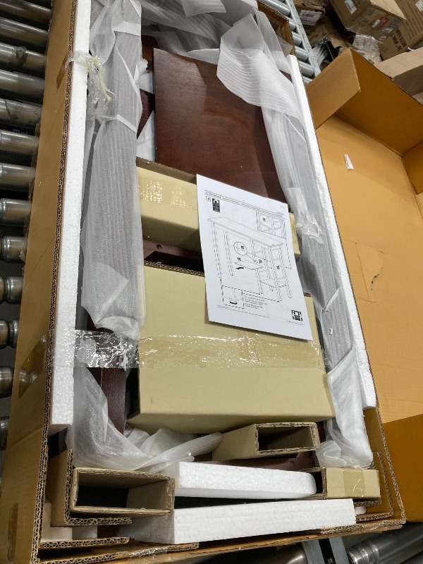 Photo 1 of ***HARDWARE IS MISSING***Winsome Egan Breakfast Table with 2 Shelves, for Kitchen, Dining Room, 36", Walnut***HARDWARE IS MISSING***