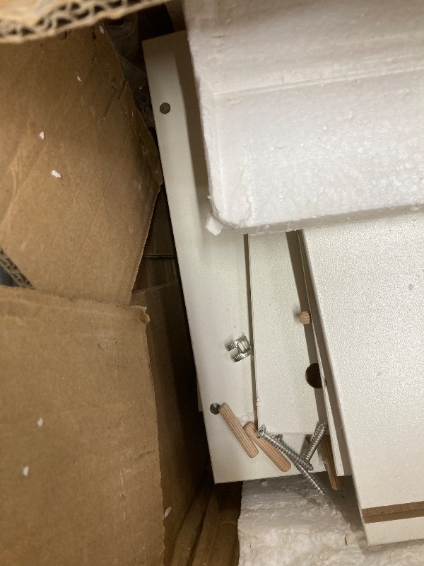 Photo 1 of *Pieces may be chipped* VECELO 4-Tier Bookcase, Modern Storage Cabinet with Height Difference Shelves for Standard Textbooks, 5 Cubes, Vertical or Horizontal, Easy Assembly, Pearl White