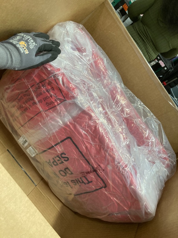 Photo 1 of *FACTORY SEALED* Barydat 4 Pack High Back Chair Cushion Indoor Outdoor Tufted Seat and Back Chair Rocking Pads Lounge Porch Seat Cushion with Ties for Patio Furniture, 43.4 x 21 x 3.3 Inch (Red)