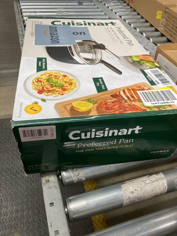 View 4 of *Dirty* Cuisinart Preferred Pan 4-Pc Set - Nouveau Navy (4.5 Qt. Multi-Purpose Pan w/Cover, Steamer, Slotted Turner)