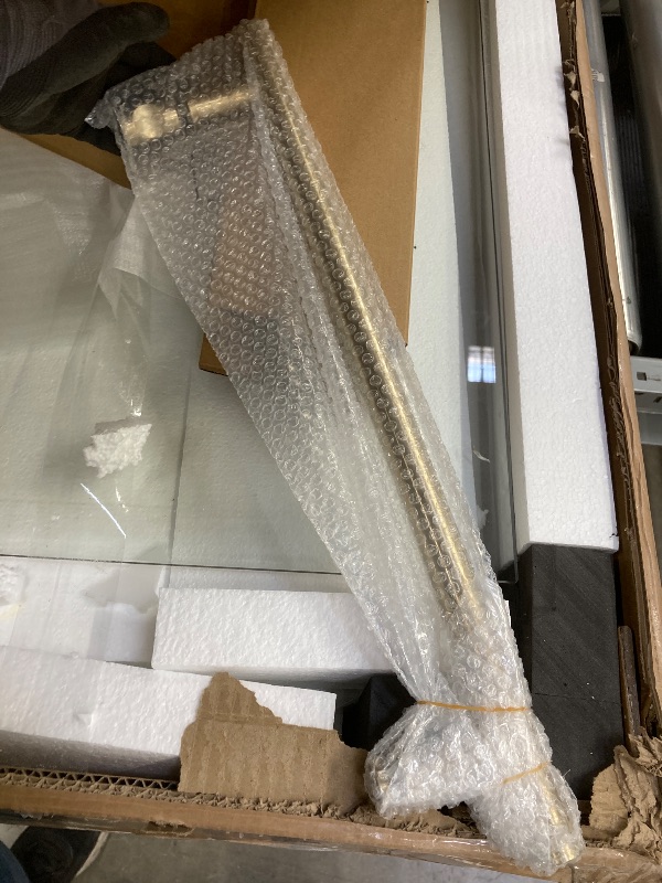 Photo 1 of *HEAVY* Brushed Gold Glass Shower Door, 60" x 75" 