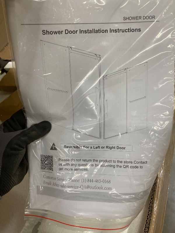 Photo 1 of *HEAVY* Brushed Gold Glass Shower Door, 60" x 75" 