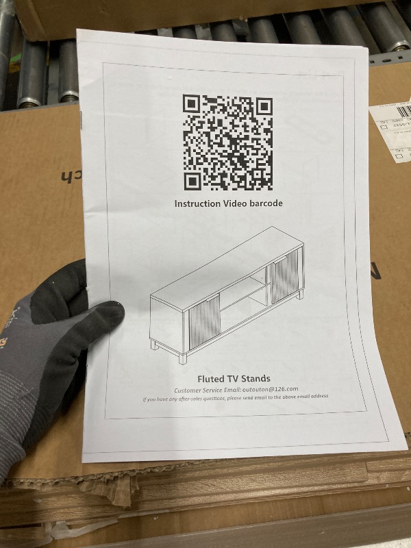 Photo 1 of *Minor Damage to piece(s)* Fluted TV Stand