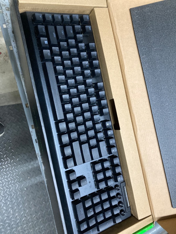Photo 1 of *Cord to keyboard missing* Razer BlackWidow V4 Mechanical Gaming Keyboard: Yellow Switches Linear & Silent - Chroma RGB - 6 Macro Keys - Magnetic Wrist Rest - Doubleshot ABS Keycaps - Roller & Media Keys - Snap Tap