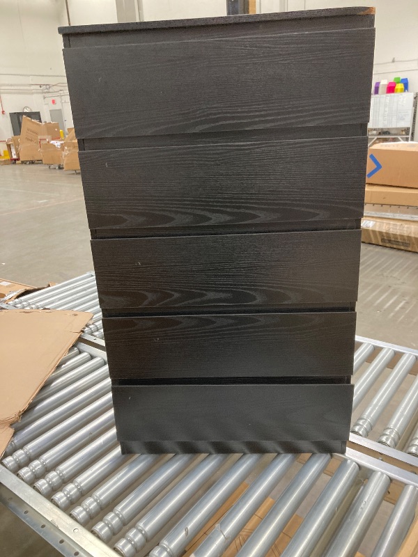 Photo 1 of ***(DAMAGE SOME DENTS, SCUFFS NOT IN BOX) Black 5 Drawer Dresser for Bedroom, 15" D x 23.7" W x 40.4" H in Simply Modern Chest of Drawers, Wood Storage Dresser with Deep Drawers for Living Room Hallway Entryway, Black ***(DAMAGE SOME DENTS, SCUFFS NOT IN