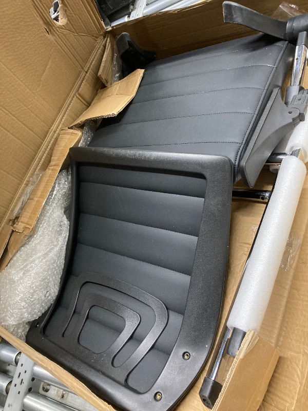 Photo 1 of ***SCUFFED & MISSING HARDWARE***TEAR IN BACK OF SEAT*** Buokaiw Foldable Office Chair,Folding Desk Chair with Wheels, 360 ° Rotation Leather Conference Training Chairs,Portable Padded Office Chairs. Backrest Bouncy,Black(1 Pcs)***SCUFFED & MISSING HARDWAR