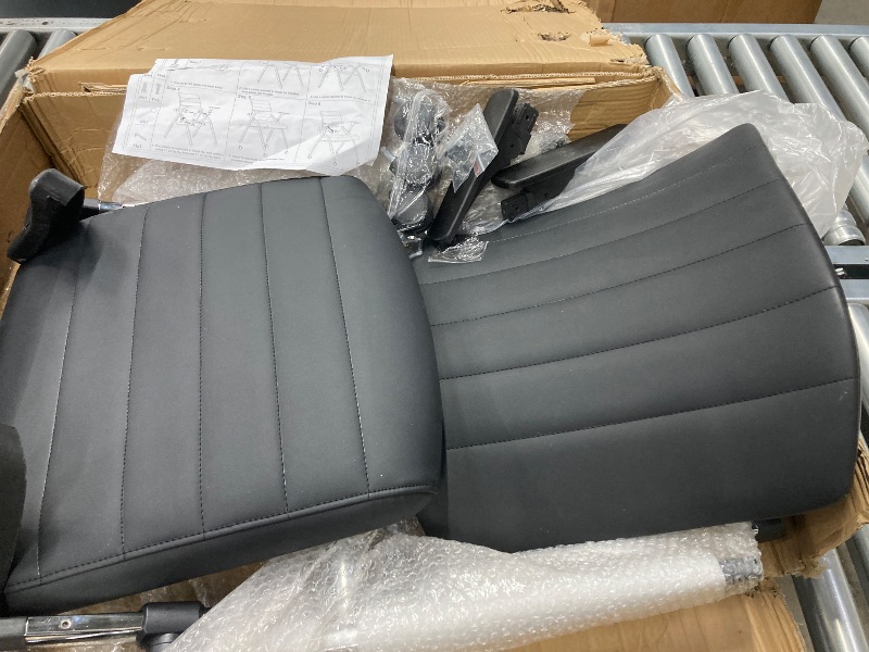 Photo 1 of ***SCUFFED & MISSING HARDWARE***TEAR IN BACK OF SEAT*** Buokaiw Foldable Office Chair,Folding Desk Chair with Wheels, 360 ° Rotation Leather Conference Training Chairs,Portable Padded Office Chairs. Backrest Bouncy,Black(1 Pcs)***SCUFFED & MISSING HARDWAR