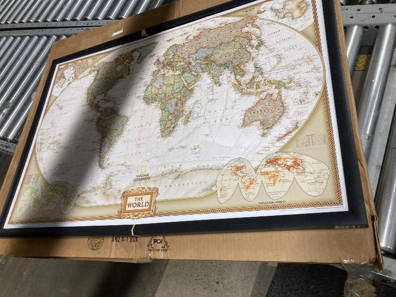 Photo 1 of *Image bent/Frame Broken* *Can be fixed* National Geographic World Map