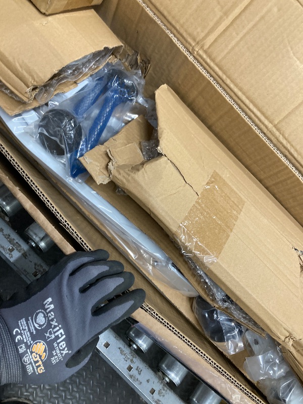 Photo 1 of *HEAVY* AA-Racks Model RX27 Fullsize Steel Three-Bar Van Ladder Roof Racks with Middle Adjustable Bar and Cargo Roller - White