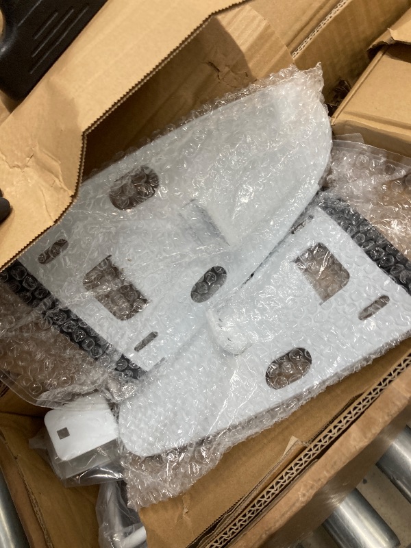 Photo 1 of *HEAVY* AA-Racks Model RX27 Fullsize Steel Three-Bar Van Ladder Roof Racks with Middle Adjustable Bar and Cargo Roller - White