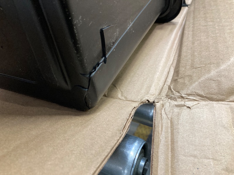 Photo 1 of *Cracked bottom on container/Broken pieces* IRIS USA File Box, Plastic File Organizer with Lids for Letter/Legal File, Portable Document Box For Moving, Storage Bin with Durable and Secure Lid, Stackable Nestable BPA-Free, Black 35 Qt. 4 Pack