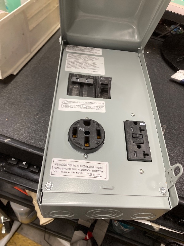 Photo 1 of *PARTS ONLY/Piece may be broken* ABB Electric GE1LU502SS • Weatherproof RV Power Outlet • 70A Unmetered • N3R Surface Mounted • RV Equipment • 50A/20A Breakers with 14-50 RWR • 5-20R2 GFCI WR receptacles