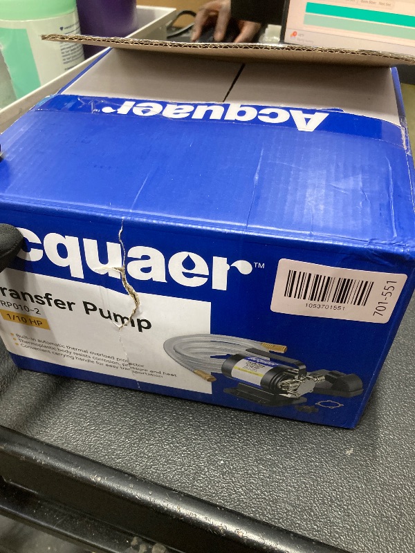 Photo 1 of *Dirty* Acquaer Portable Electric Utility Water Transfer Pump 115V 1/10 HP with Suction Hose Kit, Low Suction Water Removal for Water Beds, Pools, Rain Barrel, Aquariums