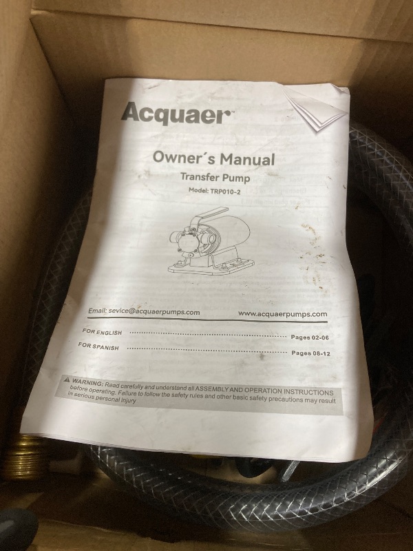 Photo 1 of *Dirty* Acquaer Portable Electric Utility Water Transfer Pump 115V 1/10 HP with Suction Hose Kit, Low Suction Water Removal for Water Beds, Pools, Rain Barrel, Aquariums