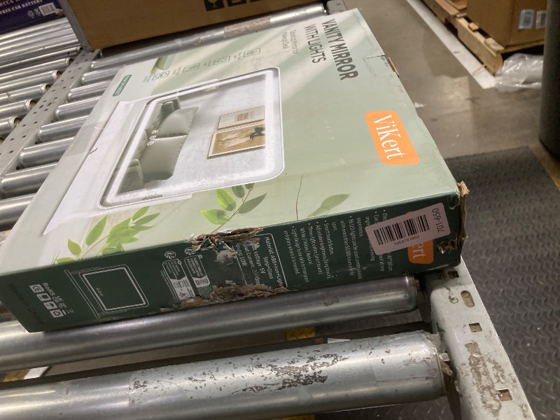 Photo 1 of *LIGHT DOESN"T WORK* ViKert Vanity Mirror with Lights, 5X Magnification Spot Mirror, Makeup Mirror with Dimmable 3 Color Lighting, 17.3"L x 14.2"W