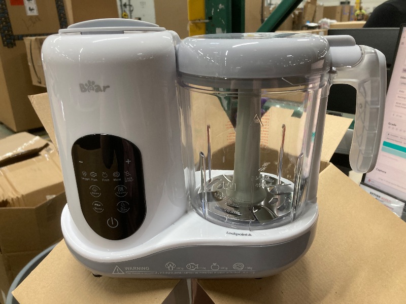 View 2 of *Light scratches on lid* *Fine beyond that* BEAR 2024 Baby Food Maker | One Step Baby Food Processor Steamer Puree Blender | Auto Cooking & Grinding | Baby Food Puree Maker with Self Cleans | Touch Screen Control, White