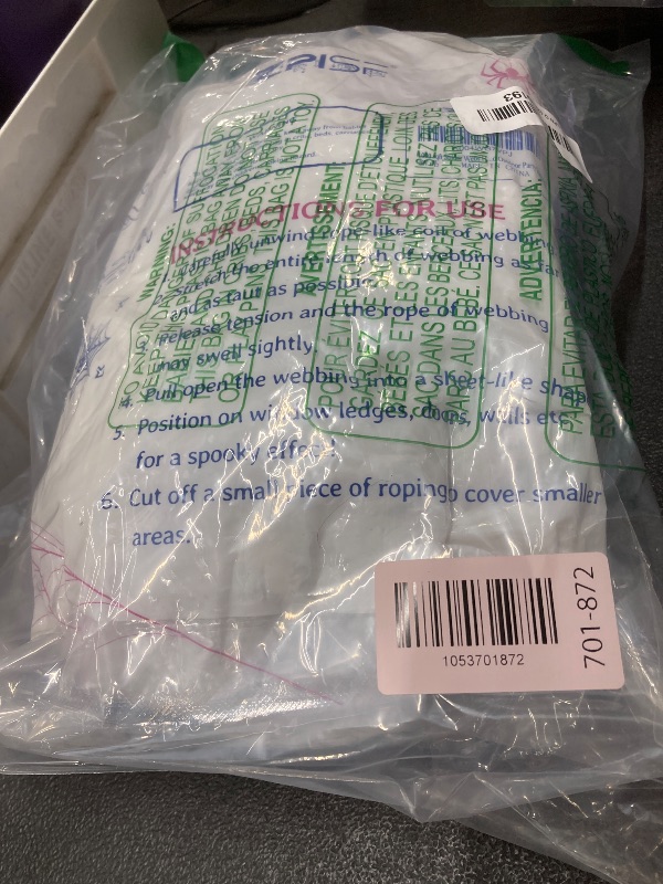 Photo 1 of 1000 sqft Spider Webs Halloween Decorations Bonus with 30 Fake Spiders, Super Stretch Cobwebs for Halloween Indoor and Outdoor Party Supplies