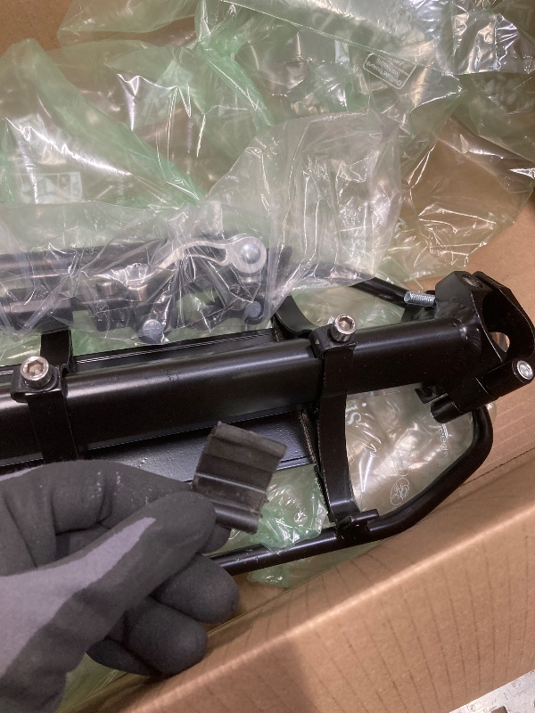 Photo 1 of *Piece broken* Semfri Bike Rack Heavy Weight Almost Universal Adjustable Bike Cargo Rack Cycling Equipment Stand Footstock Bicycle Luggage Carrier Racks with Reflective Logo Bicycle Accessories Black
