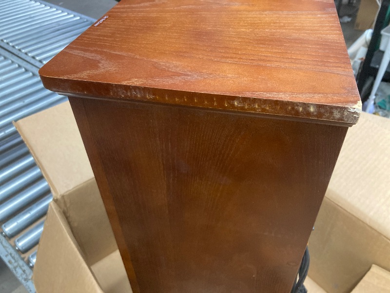 Photo 1 of *Chipped top edges* PRO CHOICE 24" 1500W Infrared Tower Heater with Remote, Portable Space Heater for Home - Wood Grain Chestnut
