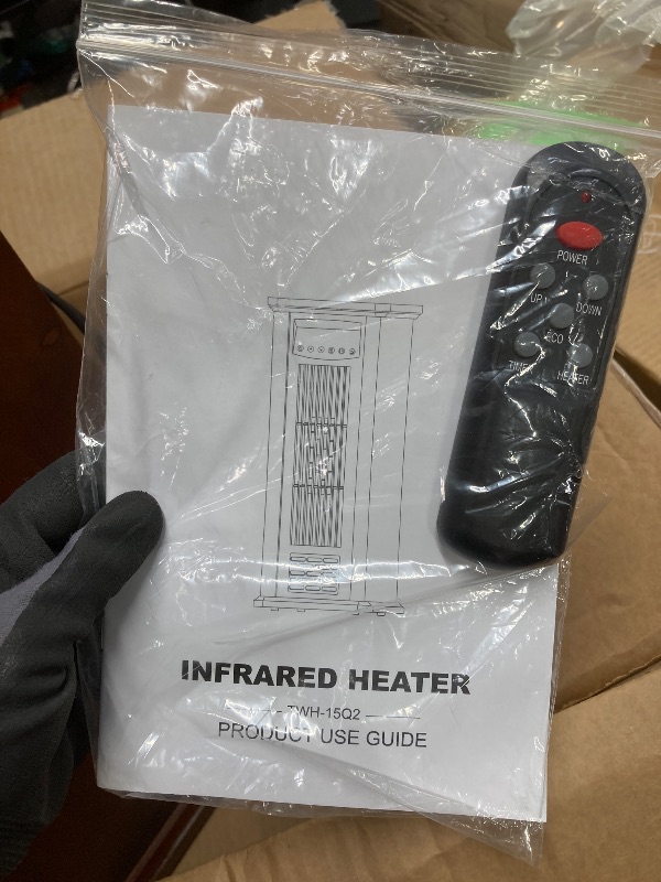 Photo 1 of *Chipped top edges* PRO CHOICE 24" 1500W Infrared Tower Heater with Remote, Portable Space Heater for Home - Wood Grain Chestnut
