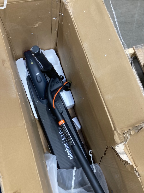 Photo 1 of **PARTS ONLY/DAMAGED WIRES AND BROKEN BRAKE LEVER****Segway Ninebot E2 Pro Electric Kick Scooter, 15.5 mph Max Speed, 24.9-Mile Range, Power by 350W Motor, Cruise Mode, UL-2272 Certified