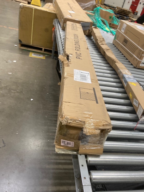 Photo 1 of 104RDHOUSE 38×80in PVC Internal Accordion Folding Door, Multifold Sliding Door for Closet, White in Color, with Installation Hardware; Handle; Latch.